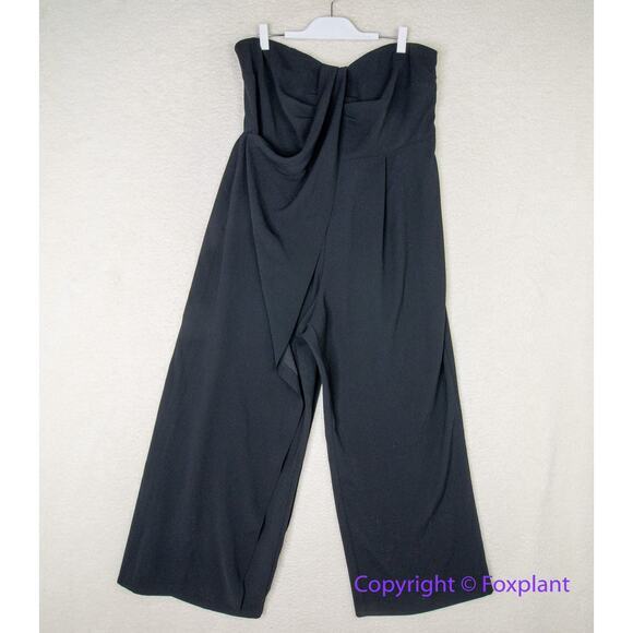 New! Eloquii tie waist strapless ruched front overlay jumpsuit, size 18 - Picture 1 of 12